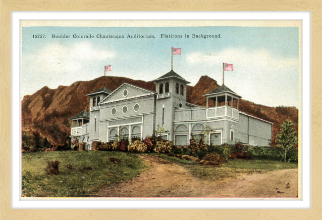 Boulder Colorado Chautauqua Auditorium, Flatirons in Background