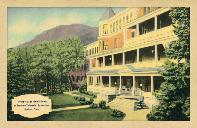 Front View of Main Building of Boulder Colorado Sanitarium