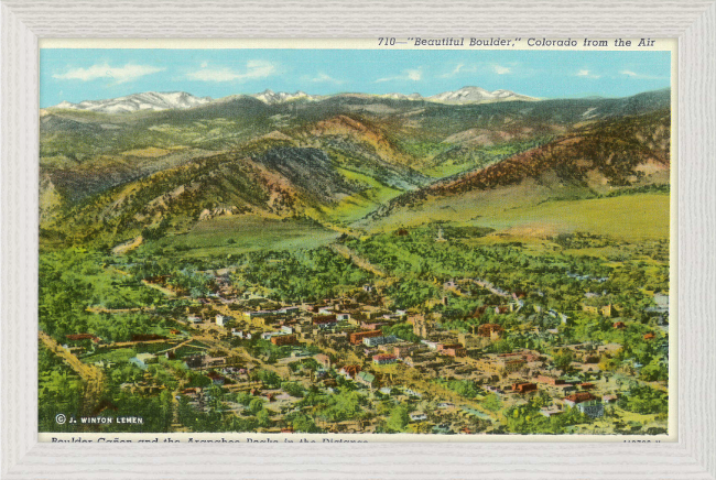 "Beautiful Boulder." Colorado from the air