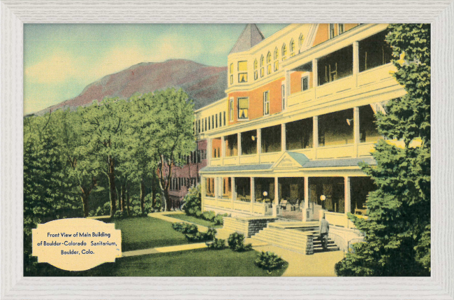 Front View of Main Building of Boulder Colorado Sanitarium