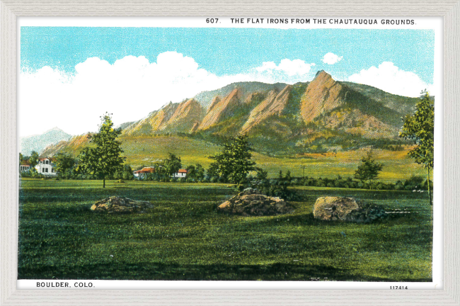 The Flat Irons from the Chautauqua Grounds