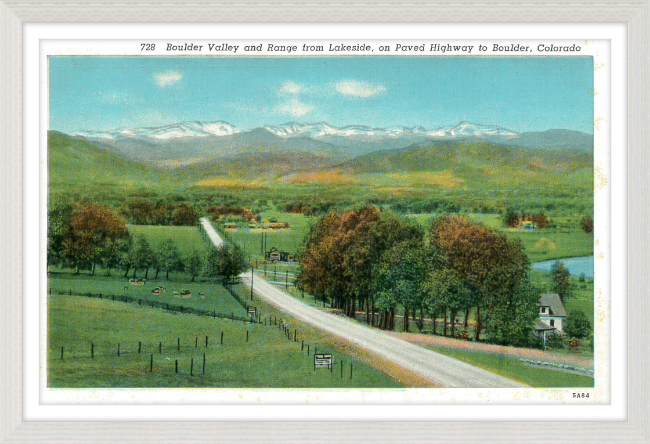 Boulder Valley and Range from Lakeside, on Paved Highway to Boulder, Colorado