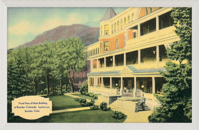 Front View of Main Building of Boulder Colorado Sanitarium